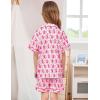image:imageSWOMOG Unisex Girls Boys Soft Pajamas Set ButtonDown PJs Short Sleeve Sleepwear Toddler Cute Lounge Sets2 Pocketblsuh Pink Monkey