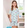image:imageSWOMOG Unisex Girls Boys Soft Pajamas Set ButtonDown PJs Short Sleeve Sleepwear Toddler Cute Lounge Sets2 Pocketblue Cherry