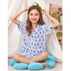 image:imageSWOMOG Unisex Girls Boys Soft Pajamas Set ButtonDown PJs Short Sleeve Sleepwear Toddler Cute Lounge Sets2 Pocketblue Monkey