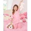 image:imageSWOMOG Unisex Girls Boys Soft Pajamas Set ButtonDown PJs Short Sleeve Sleepwear Toddler Cute Lounge Sets2 Pocketpink