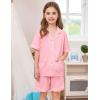 image:imageSWOMOG Unisex Girls Boys Soft Pajamas Set ButtonDown PJs Short Sleeve Sleepwear Toddler Cute Lounge Sets2 Pocketpink
