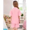 image:imageSWOMOG Unisex Girls Boys Soft Pajamas Set ButtonDown PJs Short Sleeve Sleepwear Toddler Cute Lounge Sets2 Pocketpink