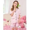image:imageSWOMOG Unisex Girls Boys Soft Pajamas Set ButtonDown PJs Short Sleeve Sleepwear Toddler Cute Lounge Sets2 Pocketpink Leopard