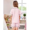 image:imageSWOMOG Unisex Girls Boys Soft Pajamas Set ButtonDown PJs Short Sleeve Sleepwear Toddler Cute Lounge Sets2 Pocketpink Leopard