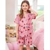 image:imageSWOMOG Unisex Girls Boys Soft Pajamas Set ButtonDown PJs Short Sleeve Sleepwear Toddler Cute Lounge Sets2 Pocketpink Strawberry