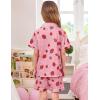image:imageSWOMOG Unisex Girls Boys Soft Pajamas Set ButtonDown PJs Short Sleeve Sleepwear Toddler Cute Lounge Sets2 Pocketpink Strawberry