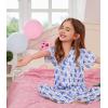 image:imageSWOMOG Unisex Girls Boys Soft Pajamas Set ButtonDown PJs Short Sleeve Sleepwear Toddler Cute Lounge SetsBlue Monkey