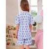 image:imageSWOMOG Unisex Girls Boys Soft Pajamas Set ButtonDown PJs Short Sleeve Sleepwear Toddler Cute Lounge SetsBlue Monkey