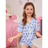 image:imageSWOMOG Unisex Girls Boys Soft Pajamas Set ButtonDown PJs Short Sleeve Sleepwear Toddler Cute Lounge SetsBlue Monkey
