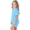 image:imageSWOMOG Unisex Girls Boys Soft Pajamas Set ButtonDown PJs Short Sleeve Sleepwear Toddler Cute Lounge SetsLight Blue