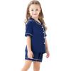 image:imageSWOMOG Unisex Girls Boys Soft Pajamas Set ButtonDown PJs Short Sleeve Sleepwear Toddler Cute Lounge SetsNavy