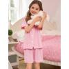 image:imageSWOMOG Unisex Girls Boys Soft Pajamas Set ButtonDown PJs Short Sleeve Sleepwear Toddler Cute Lounge SetsPink
