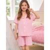 image:imageSWOMOG Unisex Girls Boys Soft Pajamas Set ButtonDown PJs Short Sleeve Sleepwear Toddler Cute Lounge SetsPink