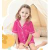 image:imageSWOMOG Unisex Girls Boys Soft Pajamas Set ButtonDown PJs Short Sleeve Sleepwear Toddler Cute Lounge SetsRose Red