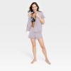 image:imageSWOMOG Woman Pajama Set Short Sleeve Pjs Set 2Pcs Short Pajamas Button Down Ruffle Hem Sleepwear Soft Modal LoungewearLilac