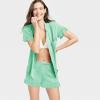 image:imageSWOMOG Woman Pajama Set Short Sleeve Pjs Set 2Pcs Short Pajamas Button Down Ruffle Hem Sleepwear Soft Modal LoungewearMint Green