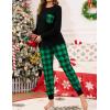 image:imageSWOMOG Women Christmas Pajamas Sets Buffalo Plaid Pajama Pants with Pockets Long Sleeve Tops Loungewear SetBlack  Green Plaid