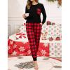 image:imageSWOMOG Women Christmas Pajamas Sets Buffalo Plaid Pajama Pants with Pockets Long Sleeve Tops Loungewear SetBlack  Red Plaid