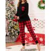 image:imageSWOMOG Women Christmas Pajamas Sets Buffalo Plaid Pajama Pants with Pockets Long Sleeve Tops Loungewear SetBlack  Red Plaid