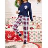 image:imageSWOMOG Women Christmas Pajamas Sets Buffalo Plaid Pajama Pants with Pockets Long Sleeve Tops Loungewear SetNavy Blue