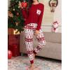 image:imageSWOMOG Women Christmas Pajamas Sets Buffalo Plaid Pajama Pants with Pockets Long Sleeve Tops Loungewear SetWine Red Tree