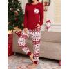 image:imageSWOMOG Women Christmas Pajamas Sets Buffalo Plaid Pajama Pants with Pockets Long Sleeve Tops Loungewear SetWine Red Tree