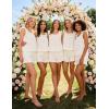 image:imageSWOMOG Women Pajama Sets 2 Pcs Ruffle Pjs Bridal Pajamas for Women Sleepwear Set with Tank Tops and ShortsWhite