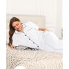 image:imageSWOMOG Womens Plus Size Pajama Set Short Sleeve Sleepwear Top and Pants Button Up Pajamas for Women LoungewearWhite