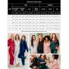 image:imageSWOMOG Womens Silk Satin Pajamas Set Long Sleeve Sleepwear Two Pieces Loungewear Set ButtonDown Contrast Pjs SetBlack