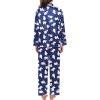 image:imageSWOMOG Womens Silk Satin Pajamas Set Long Sleeve Sleepwear Two Pieces Loungewear Set ButtonDown Contrast Pjs SetBlue Polar Bear