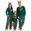 image:imageSWOMOG Family Christmas Pajamas Set Party Holiday Sleepwear Long Sleeve ButtonDown Loungewear SetGreen Santa Clauspullover