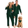 image:imageSWOMOG Family Christmas Pajamas Set Women amp Men Long Sleeve Pj Set Party Sleepwear ButtonDown Loungewear SetGreen