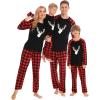 image:imageSWOMOG Family Matching Christmas Pajamas Sets MenWomen Plaid Pants Loungewear and Printed Long Sleeve PjsAchristmas Classical Deers