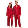 image:imageSWOMOG Family Matching Pajamas Set Christmas Pajamas Long Sleeve Button Down Pj Set 2Pcs Festival Party SleepwearRed Stripes