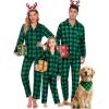 image:imageSWOMOG Family Matching Pajamas Set Christmas Plaid Pajamas for Men Women Long Sleeve Sleepwear Pjs SetGreen Plaidno Pockets
