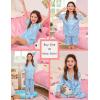 image:imageSWOMOG 4 pcs Kids Girls Satin Pajamas Set Silk ButtonDown PJs Sets Soft Lounge Sets Long Sleeve Sleepwear4 Pcsblue Flamingo