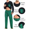 image:imageSWOMOG Adult Christmas Pajamas Buffalo Plaid Pajama Pants with Pockets Long Sleeve Tops for Couples amp FamilyBlack  Green Plaid