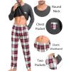 image:imageSWOMOG Adult Christmas Pajamas Buffalo Plaid Pajama Pants with Pockets Long Sleeve Tops for Couples amp FamilyDeep Grey
