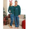 image:imageSWOMOG Adult Christmas Pajamas Buffalo Plaid Pajama Pants with Pockets Long Sleeve Tops for Couples amp FamilyGreen Plaid