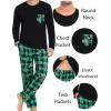 image:imageSWOMOG Adult Christmas Pajamas Buffalo Plaid Pajama Pants with Pockets Long Sleeve Tops for Couples amp FamilyGreen Pliadcandy Cane