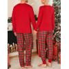 image:imageSWOMOG Adult Christmas Pajamas Buffalo Plaid Pajama Pants with Pockets Long Sleeve Tops for Couples amp FamilyRed Plaid