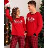 image:imageSWOMOG Adult Christmas Pajamas Buffalo Plaid Pajama Pants with Pockets Long Sleeve Tops for Couples amp FamilySnowmanplaid