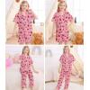 image:imageSWOMOG Big Girls Pajama Set 3PCS Button Dowm Sleepwear Short Sleeve with ShortampLong Pants PJs Cute Print LoungewearTaro Strawberry