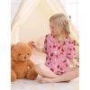 image:imageSWOMOG Big Girls Pajama Set 3PCS Button Dowm Sleepwear Short Sleeve with ShortampLong Pants PJs Cute Print LoungewearTaro Strawberry