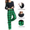 image:imageSWOMOG Couple Christmas Pajamas MEN amp WOMEN Pjs Long Sleeve Top amp Plaid Bottom Soft Sleepwear LoungewearBlack  Green