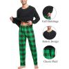 image:imageSWOMOG Couple Christmas Pajamas MEN amp WOMEN Pjs Long Sleeve Top amp Plaid Bottom Soft Sleepwear LoungewearBlack  Green