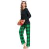 image:imageSWOMOG Couple Christmas Pajamas MEN amp WOMEN Pjs Long Sleeve Top amp Plaid Bottom Soft Sleepwear LoungewearBlack  Green