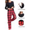 image:imageSWOMOG Couple Christmas Pajamas MEN amp WOMEN Pjs Long Sleeve Top amp Plaid Bottom Soft Sleepwear LoungewearBlack  Red Plaid