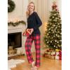 image:imageSWOMOG Couple Christmas Pajamas MEN amp WOMEN Pjs Long Sleeve Top amp Plaid Bottom Soft Sleepwear LoungewearBlack  Red Plaid