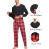 image:imageSWOMOG Couple Christmas Pajamas MEN amp WOMEN Pjs Long Sleeve Top amp Plaid Bottom Soft Sleepwear LoungewearBlack  Red Plaid